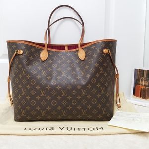 💕Authentic Louis Vuitton Neverfull GM Hot Pink